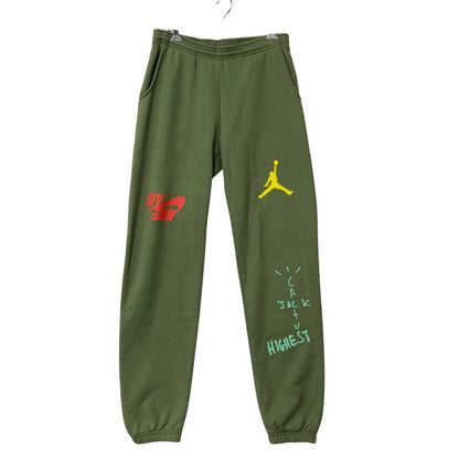 【中古品】【メンズ】 NIKE JORDAN×TRAVIS SCOTT ナイキジョーダン×トラヴィス・スコット 19AW CACTUS JACK HIGHEST SWEATPANT カクタスジャック ハイエスト スウェットパンツ ズボン ボトムス 153-250813-ma-07-izu サイズ：S カラー：GREEN 万代Net店