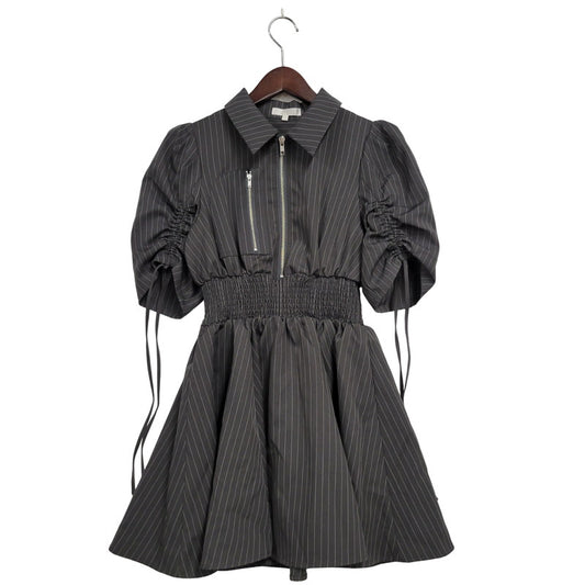 【中古品】【レディース】 rienda リエンダ MA-1 DETAIL FLARE MINI ONEPIECE 110HA533-3501 MA-1 ディテール フレア ミニ ワンピース 170-250817-as-18-izu サイズ：S カラー：グレー 万代Net店