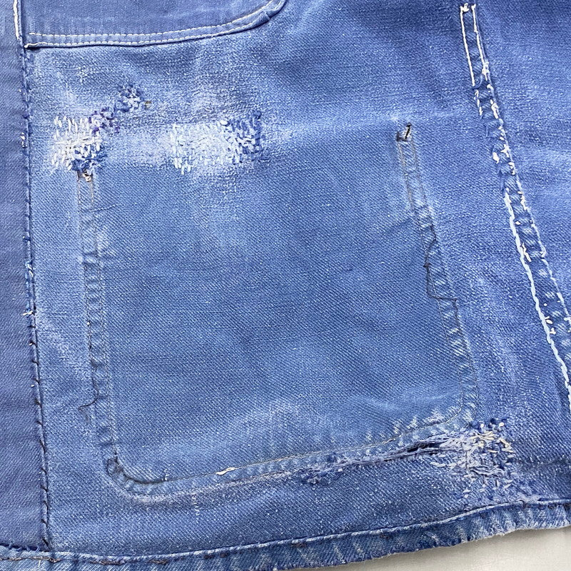 【現状渡し品】【メンズ】 FRENCH VINTAGE フレンチヴィンテージ 50-60S BLUE MOLESKIN WORK JACKET 50-60年代 ブルーモールスキン ワークジャケット アウター 長袖 146-250813-ma-03-izu サイズ：不明 カラー：ブルー 万代Net店