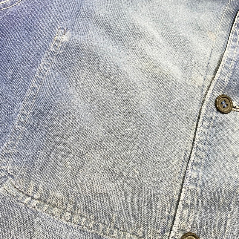 【現状渡し品】【メンズ】 FRENCH VINTAGE フレンチヴィンテージ 50-60S BLUE MOLESKIN WORK JACKET 50-60年代 ブルーモールスキン ワークジャケット アウター 長袖 146-250813-ma-03-izu サイズ：不明 カラー：ブルー 万代Net店