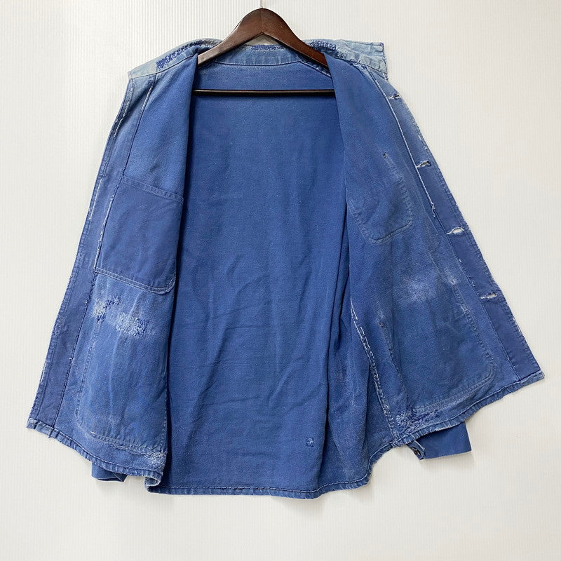 【現状渡し品】【メンズ】 FRENCH VINTAGE フレンチヴィンテージ 50-60S BLUE MOLESKIN WORK JACKET 50-60年代 ブルーモールスキン ワークジャケット アウター 長袖 146-250813-ma-03-izu サイズ：不明 カラー：ブルー 万代Net店