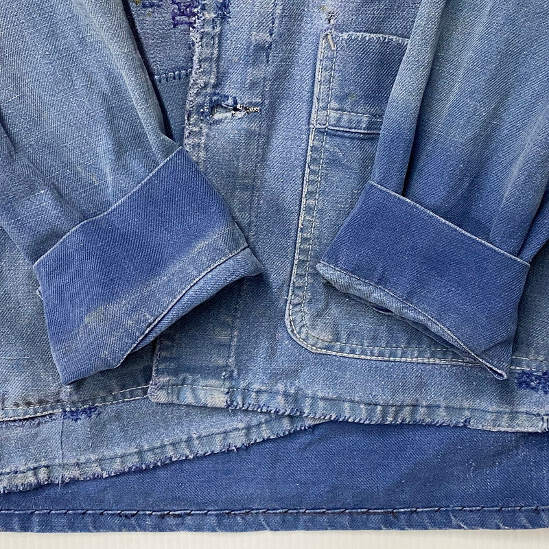 【現状渡し品】【メンズ】 FRENCH VINTAGE フレンチヴィンテージ 50-60S BLUE MOLESKIN WORK JACKET 50-60年代 ブルーモールスキン ワークジャケット アウター 長袖 146-250813-ma-03-izu サイズ：不明 カラー：ブルー 万代Net店