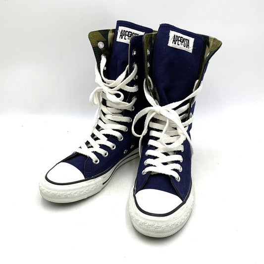 【中古品】【レディース】 A BATHING APE アベイシングエイプ HIGH CUT SNEAKERS ハイカット スニーカー シューズ 靴 162-250818-as-07-izu サイズ：24.5cm カラー：ネイビー 万代Net店