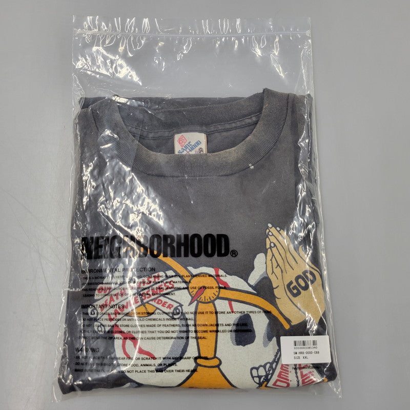 【中古美品】【メンズ】 SAINT MICHAEL セントマイケル ×NEIGHBORHOOD ネイバーフッド 25SS SM-HR8-0000-C68/STHD . SS TEE PRAY ショートスリーブ ティープレイ トップス 半袖 142-250814-ya-11-izu サイズ：XXL カラー：ブラック系 万代Net店
