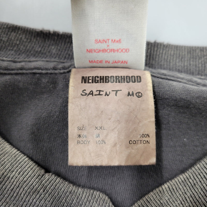 【中古美品】【メンズ】 SAINT MICHAEL セントマイケル ×NEIGHBORHOOD ネイバーフッド 25SS SM-HR8-0000-C68/STHD . SS TEE PRAY ショートスリーブ ティープレイ トップス 半袖 142-250814-ya-11-izu サイズ：XXL カラー：ブラック系 万代Net店