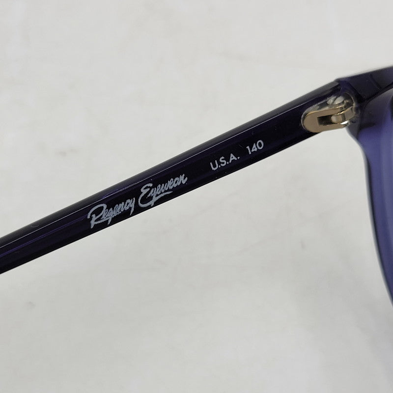 【中古品】【メンズ/レディース】 REGENCY EYEWEAR レジェンシー アイウェア SUNGLASSES サングラス 眼鏡 メガネ レンズ無し USA製 小物 服飾雑貨 203-250815-ay-08-izu サイズ：54口17 カラー：ネイビー 万代Net店