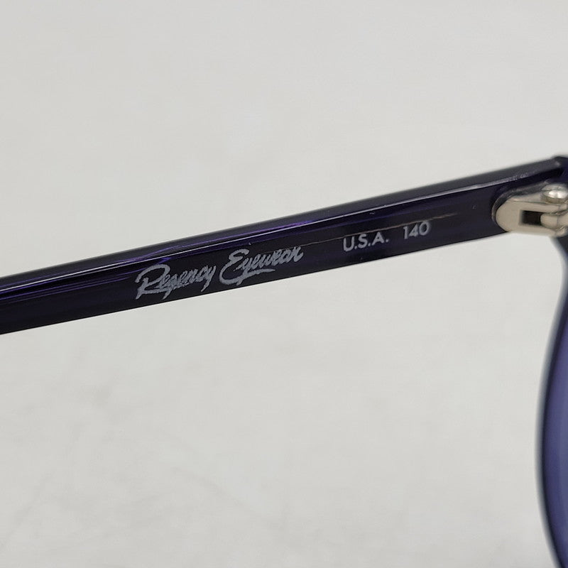 【中古品】【メンズ/レディース】 REGENCY EYEWEAR レジェンシー アイウェア SUNGLASSES サングラス 眼鏡 メガネ レンズ無し USA製 小物 服飾雑貨 203-250815-ay-06-izu サイズ：54口17 カラー：ネイビー 万代Net店