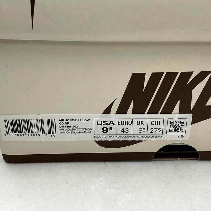 【中古品】【メンズ】 NIKE ナイキ ×TRAVIS SCOTT トラヴィス スコット DM7866-202 AIR JORDAN エア ジョーダン 1 LOW OG SP スニーカー シューズ 靴 160-250901-ya-04-izu サイズ：27.5cm カラー：VELVET BROWN AND DARK MOCHA 万代Net店