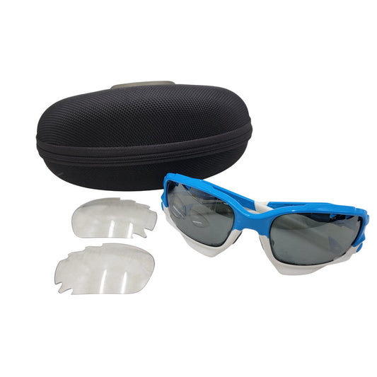 【現状渡し品】【メンズ/レディース】 OAKLEY オークリー RACING JACKET SPORT SUNGLASSES OO9197-06 レーシング ジャケット スポーツ サングラス USA製 小物 服飾雑貨 203-250815-ay-05-izu サイズ：62口18-126 カラー：ブルー×ホワイト 万代Net店