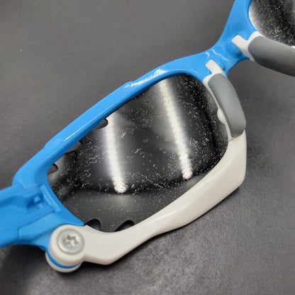 【現状渡し品】【メンズ/レディース】 OAKLEY オークリー RACING JACKET SPORT SUNGLASSES OO9197-06 レーシング ジャケット スポーツ サングラス USA製 小物 服飾雑貨 203-250815-ay-05-izu サイズ：62口18-126 カラー：ブルー×ホワイト 万代Net店