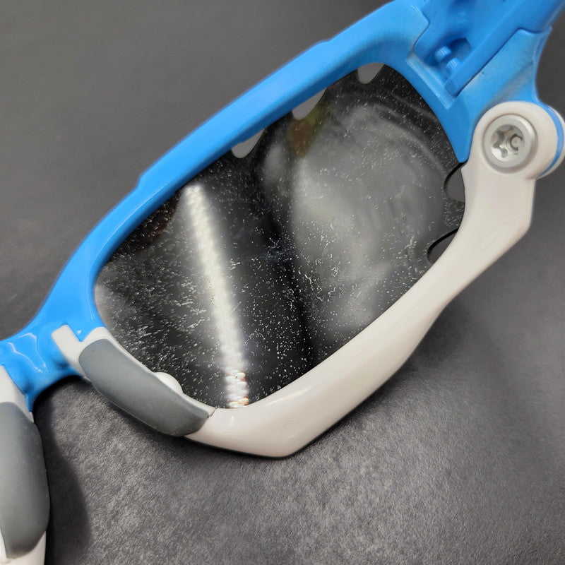 【現状渡し品】【メンズ/レディース】 OAKLEY オークリー RACING JACKET SPORT SUNGLASSES OO9197-06 レーシング ジャケット スポーツ サングラス USA製 小物 服飾雑貨 203-250815-ay-05-izu サイズ：62口18-126 カラー：ブルー×ホワイト 万代Net店