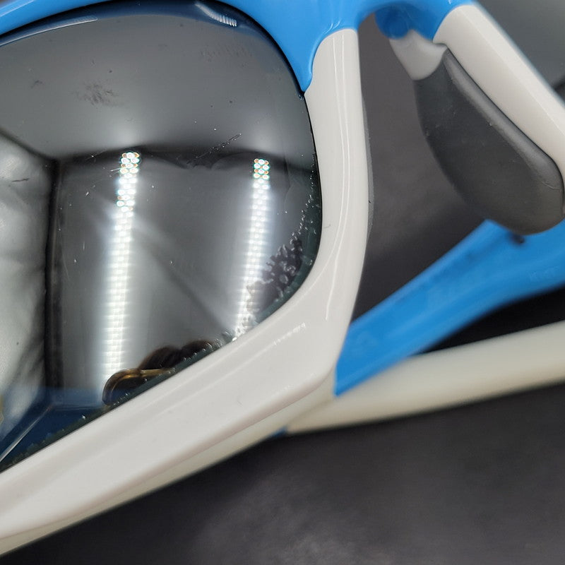 【現状渡し品】【メンズ/レディース】 OAKLEY オークリー RACING JACKET SPORT SUNGLASSES OO9197-06 レーシング ジャケット スポーツ サングラス USA製 小物 服飾雑貨 203-250815-ay-05-izu サイズ：62口18-126 カラー：ブルー×ホワイト 万代Net店