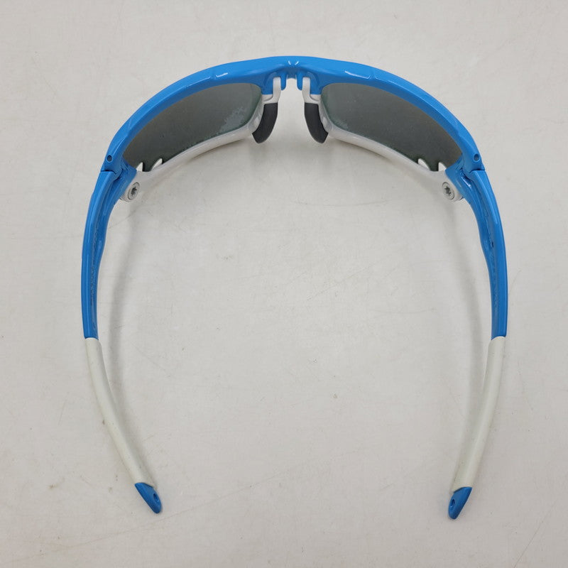 【現状渡し品】【メンズ/レディース】 OAKLEY オークリー RACING JACKET SPORT SUNGLASSES OO9197-06 レーシング ジャケット スポーツ サングラス USA製 小物 服飾雑貨 203-250815-ay-05-izu サイズ：62口18-126 カラー：ブルー×ホワイト 万代Net店