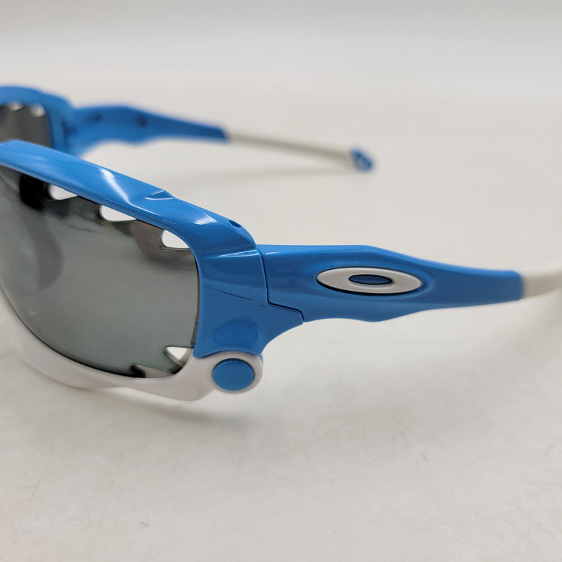 【現状渡し品】【メンズ/レディース】 OAKLEY オークリー RACING JACKET SPORT SUNGLASSES OO9197-06 レーシング ジャケット スポーツ サングラス USA製 小物 服飾雑貨 203-250815-ay-05-izu サイズ：62口18-126 カラー：ブルー×ホワイト 万代Net店