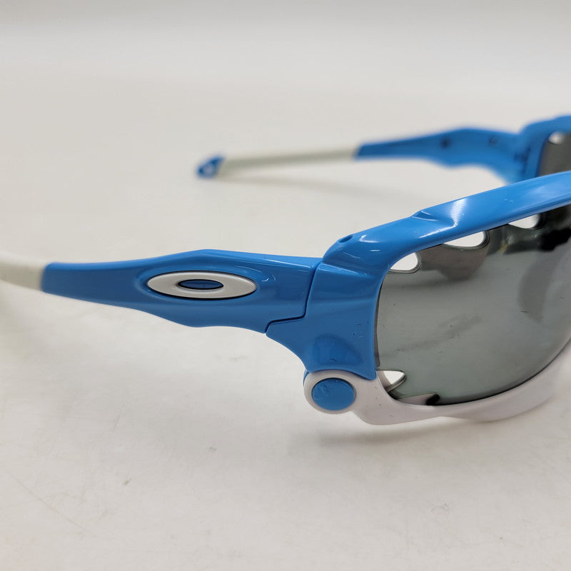 【現状渡し品】【メンズ/レディース】 OAKLEY オークリー RACING JACKET SPORT SUNGLASSES OO9197-06 レーシング ジャケット スポーツ サングラス USA製 小物 服飾雑貨 203-250815-ay-05-izu サイズ：62口18-126 カラー：ブルー×ホワイト 万代Net店