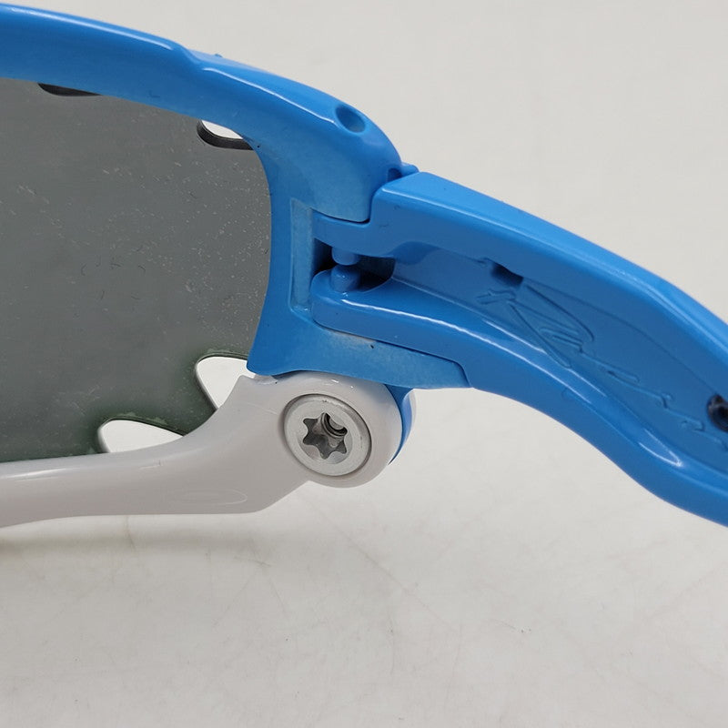 【現状渡し品】【メンズ/レディース】 OAKLEY オークリー RACING JACKET SPORT SUNGLASSES OO9197-06 レーシング ジャケット スポーツ サングラス USA製 小物 服飾雑貨 203-250815-ay-05-izu サイズ：62口18-126 カラー：ブルー×ホワイト 万代Net店