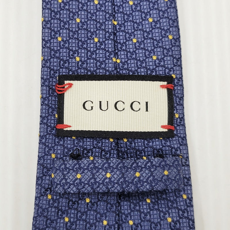【中古品】【メンズ】 GG DOT NECKTIE ドット ネクタイ 服飾雑貨 スーツ用小物 183-250818-rk-04-izu カラー：ブルー 万代Net店