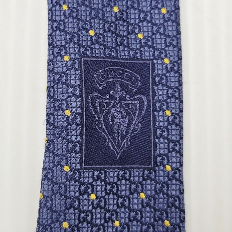 【中古品】【メンズ】 GG DOT NECKTIE ドット ネクタイ 服飾雑貨 スーツ用小物 183-250818-rk-04-izu カラー：ブルー 万代Net店