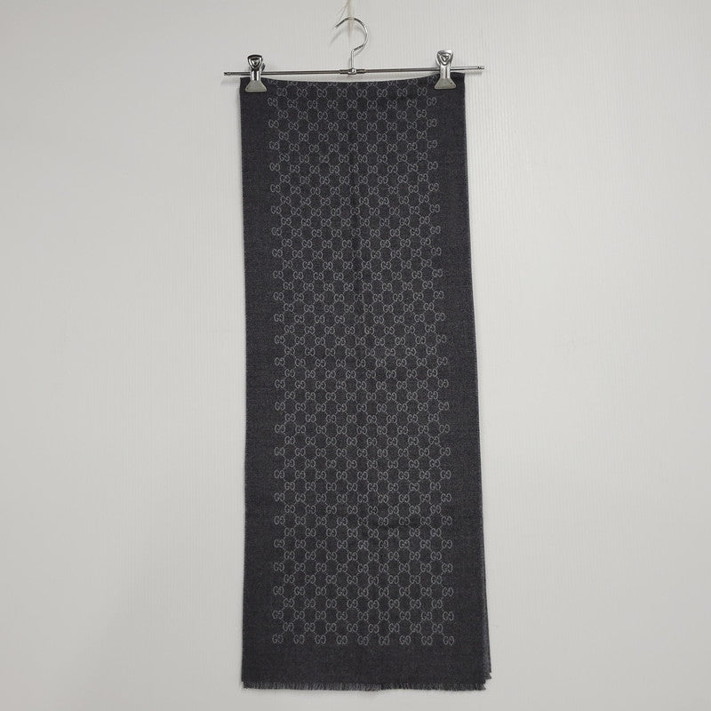 【中古品】【メンズ/レディース】 GUCCI グッチ WOOL STALL ウール ストール GG柄 小物 服飾雑貨 183-250815-ay-10-izu カラー：グレー 万代Net店