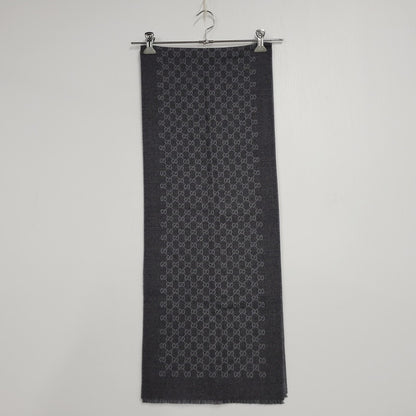 【中古品】【メンズ/レディース】 GUCCI グッチ WOOL STALL ウール ストール GG柄 小物 服飾雑貨 183-250815-ay-10-izu カラー：グレー 万代Net店