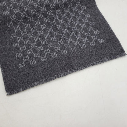 【中古品】【メンズ/レディース】 GUCCI グッチ WOOL STALL ウール ストール GG柄 小物 服飾雑貨 183-250815-ay-10-izu カラー：グレー 万代Net店