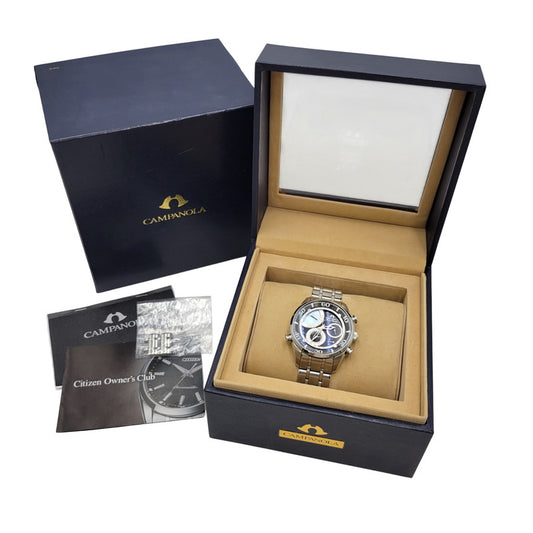 【中古品】【メンズ/レディース】 CITIZEN シチズン CAMPANOLA MINUTE REPEATER QUARTZ 6762-T022057 カンパノラ ミニッツ リピーター クォーツ 雫 ほしのしずく 腕時計 195-250815-ay-01-izu カラー：シルバー 万代Net店