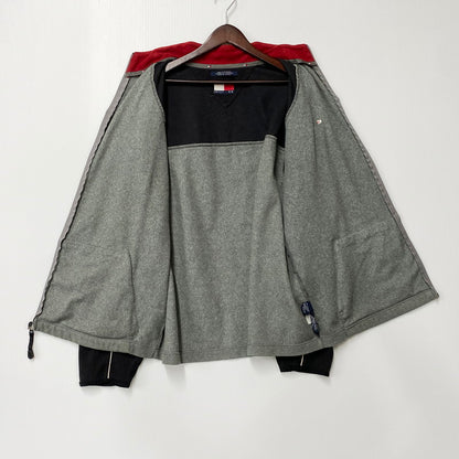 【中古品】【メンズ】 TOMMY HILFIGER トミーヒルフィガー 90S FLEECE JACKET 90年代 フリースジャケット アウター 長袖 146-250821-ma-09-izu サイズ：L カラー：グレー×ブラック 万代Net店