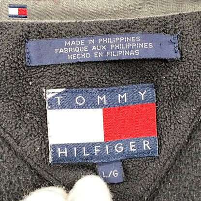 【中古品】【メンズ】 TOMMY HILFIGER トミーヒルフィガー 90S FLEECE JACKET 90年代 フリースジャケット アウター 長袖 146-250821-ma-09-izu サイズ：L カラー：グレー×ブラック 万代Net店