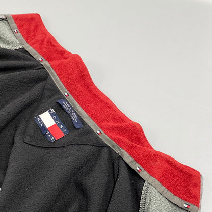 【中古品】【メンズ】 TOMMY HILFIGER トミーヒルフィガー 90S FLEECE JACKET 90年代 フリースジャケット アウター 長袖 146-250821-ma-09-izu サイズ：L カラー：グレー×ブラック 万代Net店