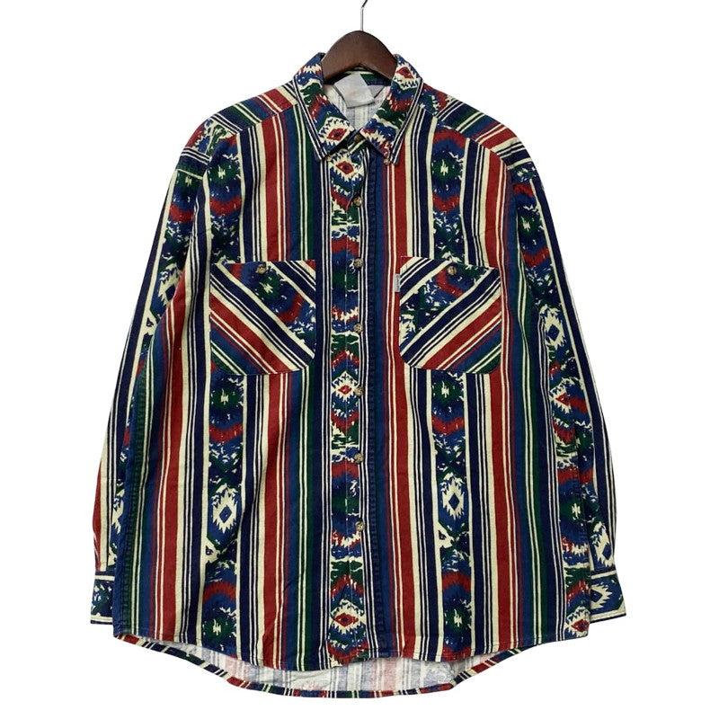 【中古品】【メンズ】 Carhartt カーハート 三角タグ 80S NATIVE PATTERN LS STRIPE SHIRT 80年代 ネイティブパターン ロングスリーブストライプシャツ トップス 長袖 146-250821-ma-07-izu サイズ：不明 カラー：マルチ 万代Net店