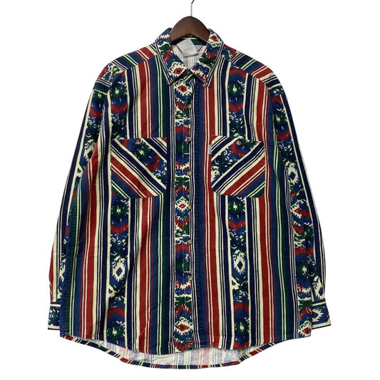【中古品】【メンズ】 Carhartt カーハート 三角タグ 80S NATIVE PATTERN LS STRIPE SHIRT 80年代 ネイティブパターン ロングスリーブストライプシャツ トップス 長袖 146-250821-ma-07-izu サイズ：不明 カラー：マルチ 万代Net店