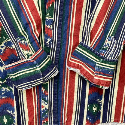 【中古品】【メンズ】 Carhartt カーハート 三角タグ 80S NATIVE PATTERN LS STRIPE SHIRT 80年代 ネイティブパターン ロングスリーブストライプシャツ トップス 長袖 146-250821-ma-07-izu サイズ：不明 カラー：マルチ 万代Net店