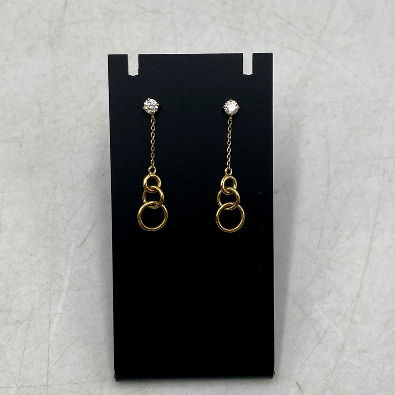 【中古品】【レディース】 ZIRCONIA YELLOW GOLD EARRINGS ジルコニア イエローゴールド ピアス アクセサリー 192-250816-as-12-izu カラー：ゴールド 万代Net店