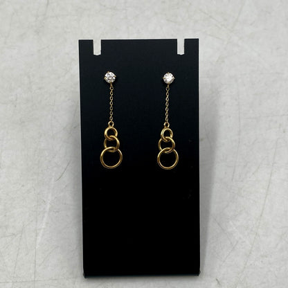 【中古品】【レディース】 ZIRCONIA YELLOW GOLD EARRINGS ジルコニア イエローゴールド ピアス アクセサリー 192-250816-as-12-izu カラー：ゴールド 万代Net店