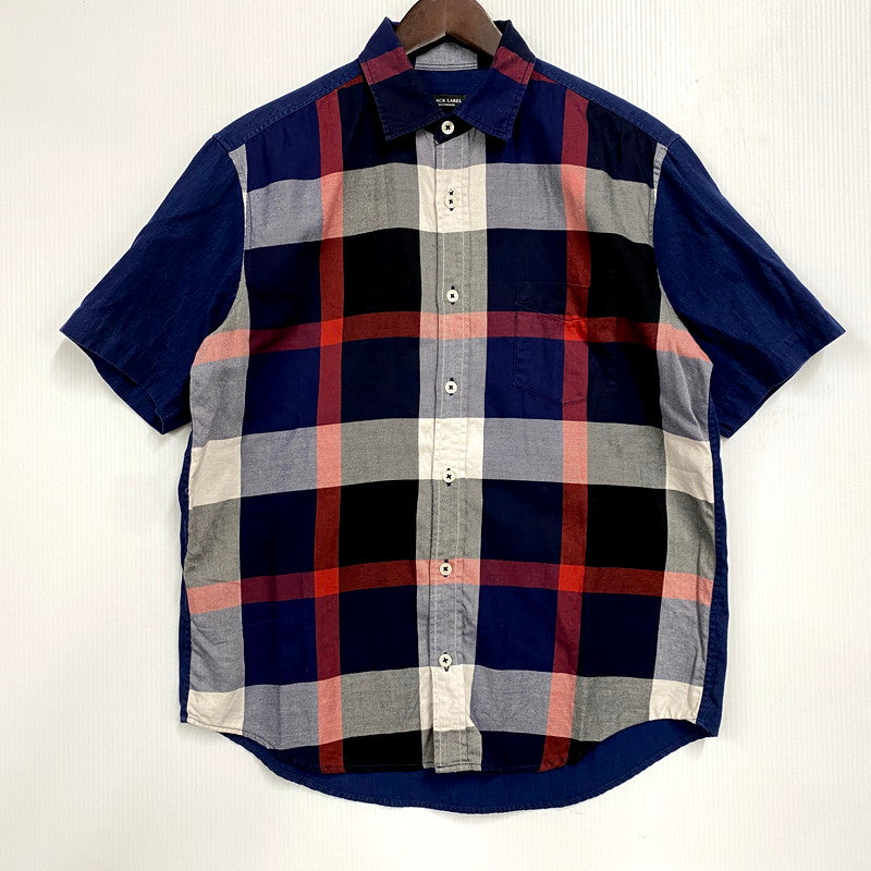 【中古品】【メンズ】 BLACK LABELCRESTBRIDGE ブラックレーベル・クレストブリッジ SS SHIRT 51M77-792-28 ショートスリーブ シャツ チェック 半袖 トップス 141-250821-as-31-izu サイズ：M カラー：マルチカラー 万代Net店