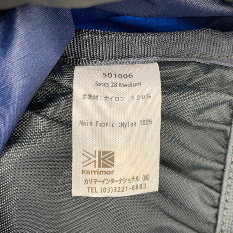 【中古品】【メンズ/レディース】 Karrimor カリマー LANCS 28 MEDIUM BACKPACK 501006 ランクス28 ミディアム バックパック リュック 鞄 カバン 188-250820-ay-17-izu カラー：ブルー 万代Net店