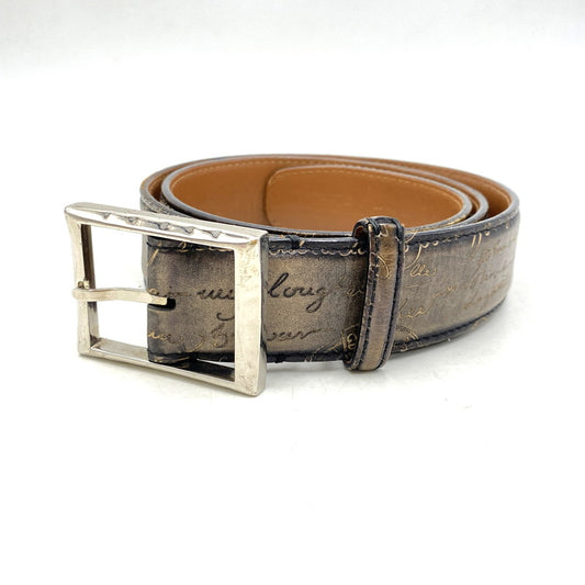 【中古品】【メンズ/レディース】 Berluti ベルルッティ LEATHER BELT レザー ベルト 183-250818-as-01-izu サイズ：85/34 カラー：ブラウン系 万代Net店