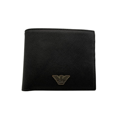 【中古品】【メンズ/レディース】 Emporio Armani エンポリオ・アルマーニ 二つ折り財布 サイフ ウォレット 201-250820-ay-12-izu カラー：ブラック 万代Net店