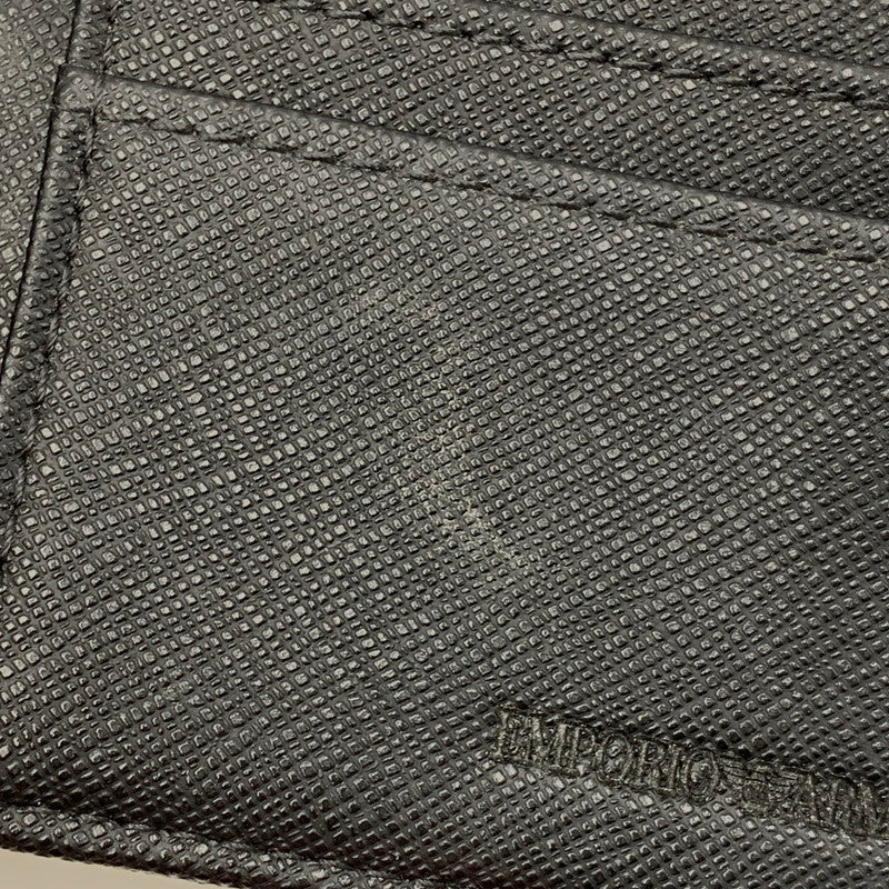 【中古品】【メンズ/レディース】 Emporio Armani エンポリオ・アルマーニ 二つ折り財布 サイフ ウォレット 201-250820-ay-12-izu カラー：ブラック 万代Net店