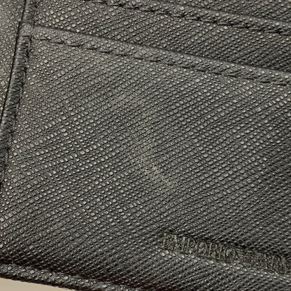 【中古品】【メンズ/レディース】 Emporio Armani エンポリオ・アルマーニ 二つ折り財布 サイフ ウォレット 201-250820-ay-12-izu カラー：ブラック 万代Net店