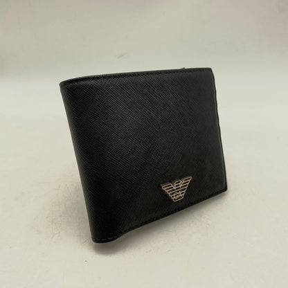 【中古品】【メンズ/レディース】 Emporio Armani エンポリオ・アルマーニ 二つ折り財布 サイフ ウォレット 201-250820-ay-12-izu カラー：ブラック 万代Net店