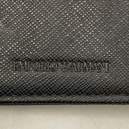【中古品】【メンズ/レディース】 Emporio Armani エンポリオ・アルマーニ 二つ折り財布 サイフ ウォレット 201-250820-ay-12-izu カラー：ブラック 万代Net店