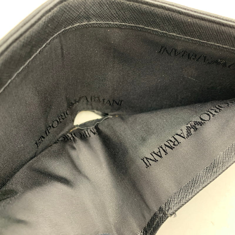 【中古品】【メンズ/レディース】 Emporio Armani エンポリオ・アルマーニ 二つ折り財布 サイフ ウォレット 201-250820-ay-12-izu カラー：ブラック 万代Net店