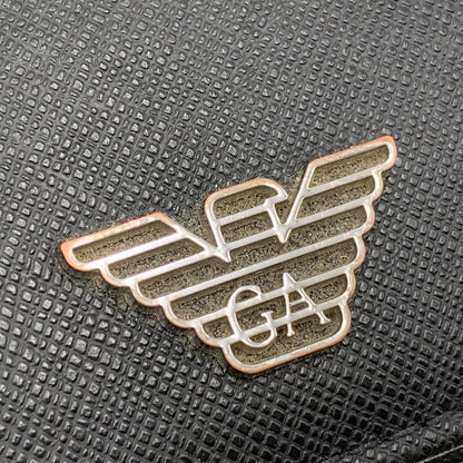 【中古品】【メンズ/レディース】 Emporio Armani エンポリオ・アルマーニ 二つ折り財布 サイフ ウォレット 201-250820-ay-12-izu カラー：ブラック 万代Net店