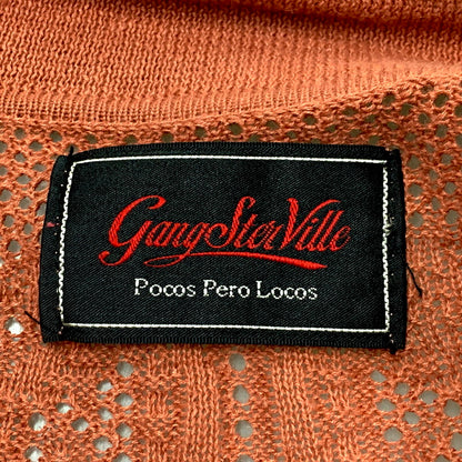 【中古品】【メンズ】 JACQUARD KNIT SHIRTS GSV-24-SS-16 ジャガード ニット シャツ 半袖 トップス 145-250823-as-05-izu サイズ：M カラー：オレンジ系 万代Net店