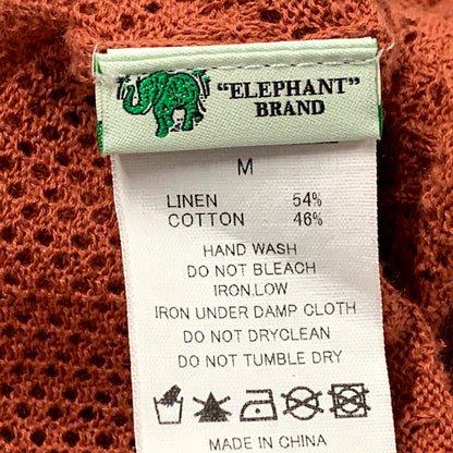 【中古品】【メンズ】 JACQUARD KNIT SHIRTS GSV-24-SS-16 ジャガード ニット シャツ 半袖 トップス 145-250823-as-05-izu サイズ：M カラー：オレンジ系 万代Net店