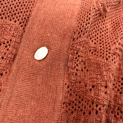 【中古品】【メンズ】 JACQUARD KNIT SHIRTS GSV-24-SS-16 ジャガード ニット シャツ 半袖 トップス 145-250823-as-05-izu サイズ：M カラー：オレンジ系 万代Net店