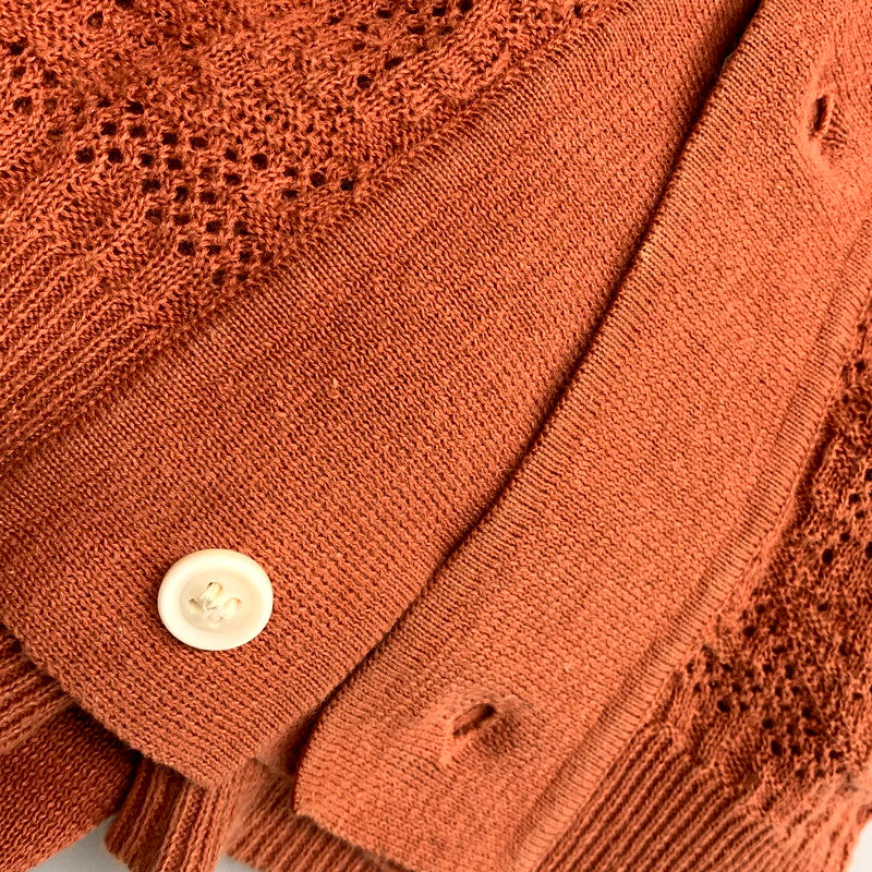 【中古品】【メンズ】 JACQUARD KNIT SHIRTS GSV-24-SS-16 ジャガード ニット シャツ 半袖 トップス 145-250823-as-05-izu サイズ：M カラー：オレンジ系 万代Net店