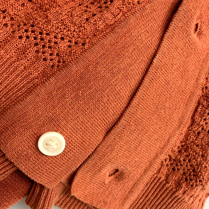 【中古品】【メンズ】 JACQUARD KNIT SHIRTS GSV-24-SS-16 ジャガード ニット シャツ 半袖 トップス 145-250823-as-05-izu サイズ：M カラー：オレンジ系 万代Net店