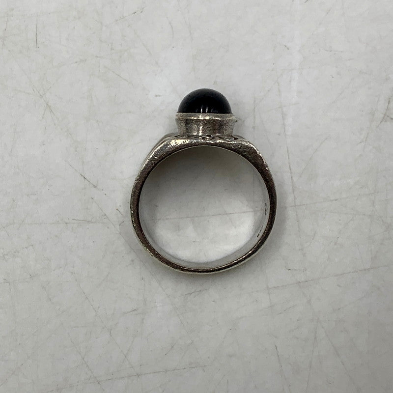 【中古品】【メンズ】 SAAD サード 925 BLACK STONE 唐草 太陽神 RING ブラックストーン リング 指輪 アクセサリー 小物 191-250828-ma-12-izu サイズ：17号 カラー：シルバー 万代Net店